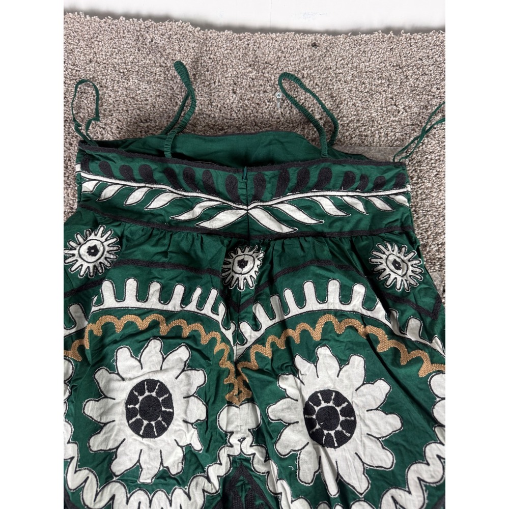 Sea New York Green Embroidered Floral Midi Skirt Boho Tiered Ruffle Women Size S - Picture 9 of 9